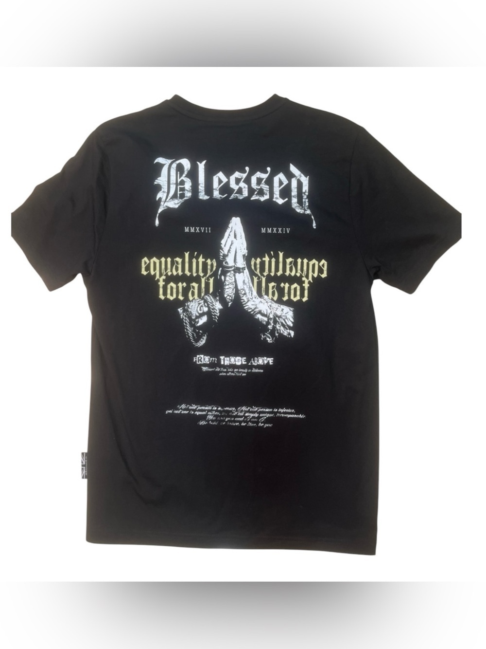 Sz M blessed Graphic Tee - Black Men's Short Sleeve Shirt